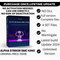 Alpha Striker SMC King EA MT4 | Set Files | No Martingle | Prop Firm Pass | Forex Ea | Forex Robot | Expert Advisor Mt4